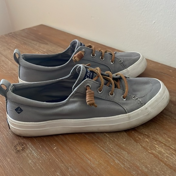 Sperry Women’s Size 6 Crest Vibe Canvas Ankle Boat Shoes Gray Preppy Coastal - Picture 5 of 9